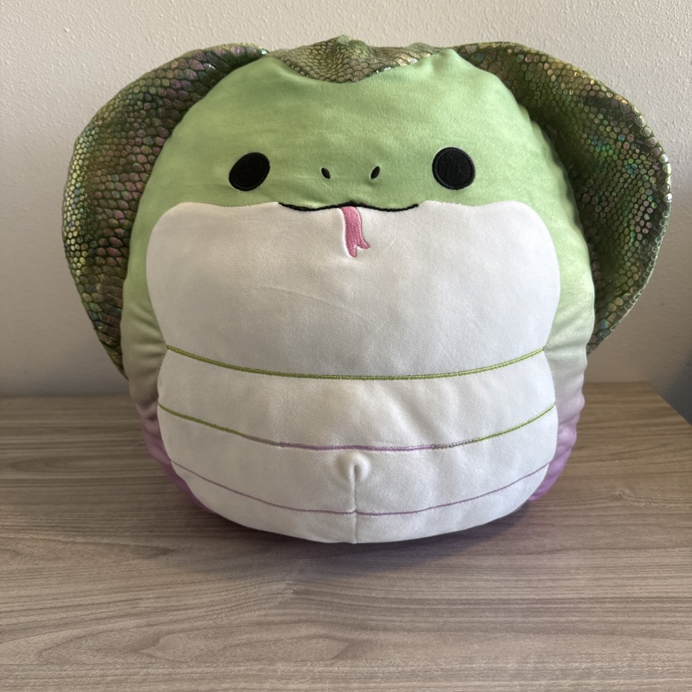 Rare squishmallow 16-18"King Cobra Snake Khaled Holographic Iridescent Scale NWT